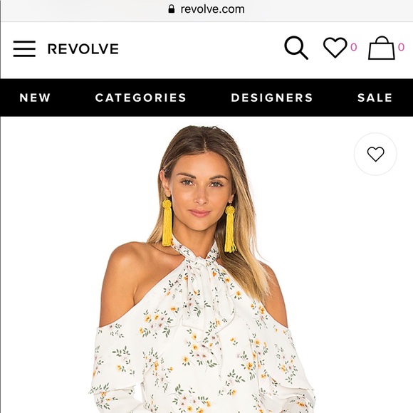 Revolve L’academie | Tie Neck Cold Shoulder Blouse - Picture 6 of 8